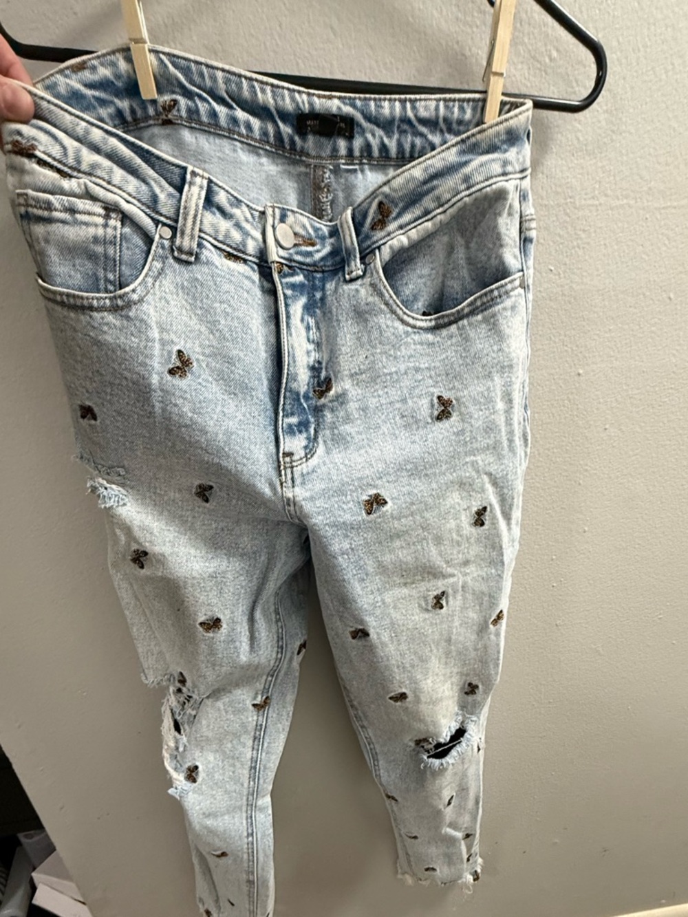 Material Girl Light Blue Distressed Denim Jeans